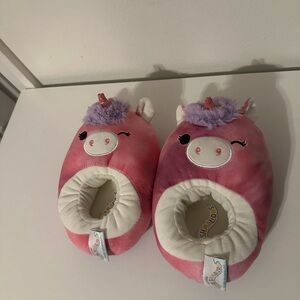 Girls Pink Squishmallow Plush Slippers